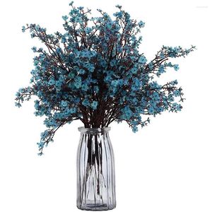 Dekorativa blommor Baby's Breath Fabric tyg Artificial 10 Bundle European Fake Silk Plants Decor Wedding Party Decoration -Blue