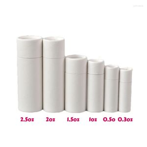 Prezent 50PCS Ekologiczny biały kolor pusty papierowy szminka lip olej dezodoranty biodegradowalne opakowanie cylindrów pchania