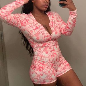 Women's Sleep Lounge Sexy Onesies for Adults Sleepwear Long Sleeve V-neck Onesie Women Jumpsuit Lenceria Erotica Mujer Sexi Underwear Pajama Romper 230106