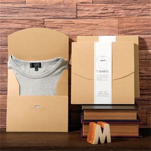 生分解性リサイクルTシャツのセーターレギンスファッション衣類クラフトペーパーパッケージボックスとギフトボックス用の紙テープ付き紙a375