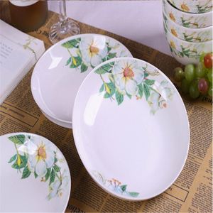 Dinnerware Conjunta 5pcs/conjunto de pratos de 7 polegadas Jingdezhen Plato de cerâmica de cerâmica redonda de frutas de frutas