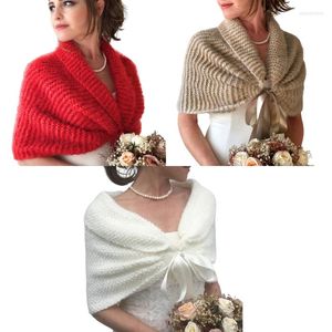 Schals stricken Braut Schal Winter Hochzeit Schals Wraps für Braut Mantel Kleid Cape