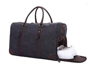 Duffel Bags Nesitu High Quality Big Large Capacity Grey Army Green Vintage Canvas Men Travel Messenger Shoulder Bag #M3070