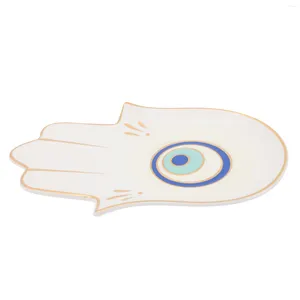 False Eyelashes Tray Jewelry Dish Holder Eye Ceramic Ring Evil Trinket Plate Hamsa Soap Hand Entrywaydisplaykitchen Decorative Key Vanity