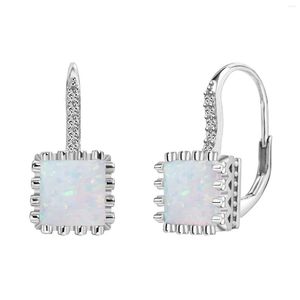 Dangle Earrings 925 Sterling Silver Lever Back For Women Girls Fashion Opal Cubic Zirconia Gemstone Earring Personality Jewelry Gifts