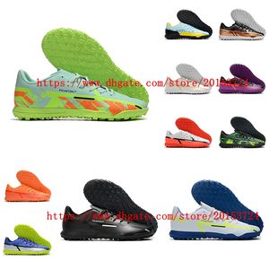 Erkek Futbol Ayakkabısı Phantom GT2 Club TF Cleats Futbol Kramponları Çekirdek Siyah Güneş Kırmızısı scarpe da calcio