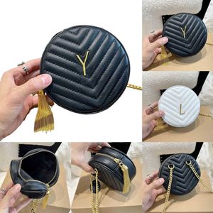 New Shoulder Bag Round Crossbody Bags Leather Handbag Women Tassels Designer Handbags Fashion Bags Purses 0607