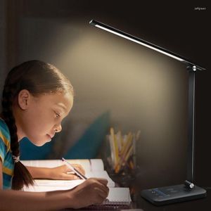 Tischlampen Led Schreibtisch USB Augenschutz Kinder Lampe Drehbare Dimmbare Touch Studie Licht Für Schlafzimmer Nachttisch Lampara