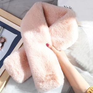 Szaliki moda koreańskie kobiety zimowe gęstość szalika faux fur