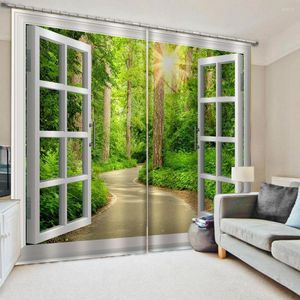 Curtain Luxury Blackout Outside 3D Window Curtains For Living Room Bedroom Nature Scenery