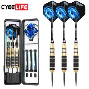 CyeeLife 3pcs/set Professional Free Carry Box 18g 20g 22g 24g Black Golden Color Steel Tip With Brass Darts Shafts 0106