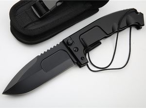 Özel Teklif ER Survival Taktik katlanır bıçak N690 Damlama Noktası Siyah Bıçak 6061-T6 Naylon Torbalı Bıçaklar Kolu