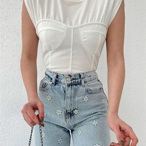 Maglietta da donna Articat Summer See Through Female T Sexy senza maniche Elegante Crop Tops Girocollo Slim Fit Ladies Tee Women Top 230105