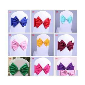 Sashes Elastic Wedding Chair Er Sash Bands Birthday Party Buckle Spandex Bow S Props Decoration Dbc Drop Delivery Home Garden Textile Dhsyi