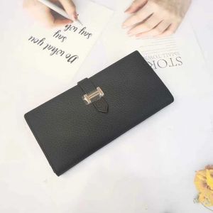 Designer handväskor sin Bag2022 New Women's Ultra-Thin Leather Long Wallet Design Plånbok L8YM