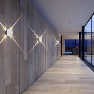 4W LED壁ランプ表面マウントキューブホワイト/ブラック上下の屋内照明ブラケットランプ
