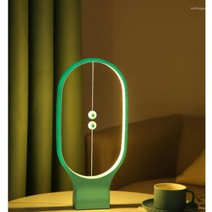 Lâmpadas de mesa Suspensão Lâmpada de balanço Criativo interruptor magnético Led Bedroom Casa Bedido USB Presente de luz noturna recarregável
