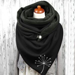 Scarves 2023 Winter Scarf For Women Japanese Fllower Printing Button Neck Wrap Casual Warm Thermal Shawls Foulard Bandana