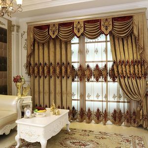 Curtain Novas Cortinas Para Sala De Estar Estilo Europeu Villa Bordado Porta Da Janela Jantar Quarto Valance