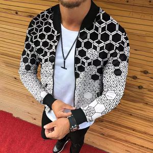 Men's Jackets Spring Autumn jacket Men Casual Arrival Long Sleeve Slim Fit Male stone pattern Print Jacket 230106