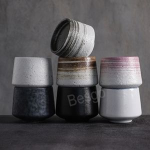 Vintage Ceramic Tea Cup Chinese Style Teacup 190ml Creativity Water Mug Reusable Master Tea Cups Teaware Lines Bottles 10 Colors BH8230 TYJ