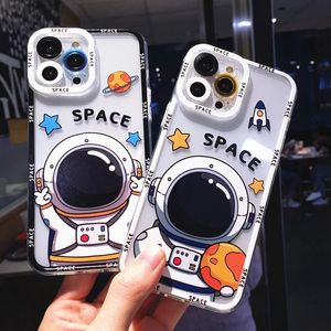 Soft Astronaut Cute Cases For iPhone 14 13 12 11 Pro Max X Xs XR Max 7 8 Plus SE Shockproof Silicone Transparent Cover