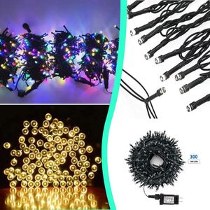 Lichterketten, LED-Lichterkette, 30 m, für Zuhause, 300 Batterien, Dekoration, wasserdicht, für Hochzeiten, Partys im Freien, Blinkerbirnen für Weihnachtsbeleuchtung