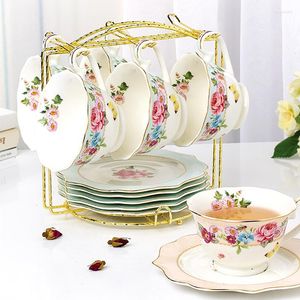 Dinnerware Sets Mug Racks Hanging Shelf Plates Holders Stainless Steel Gold Tableware Household Drain Cup Teachable Glass Mugs