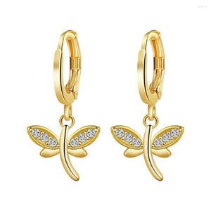 Kolczyki obręcze Delikatne Dangle Charm Dainty Earring Dragonfly Hoops Prezent Dzień Matki dla dziewczyny i przyjaciela