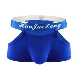 Underpants Sexy Gay Underwear Men's Hollow Jockstraps Ice Silk Panties Man Comfortable Pouch Boxers Male Lingerie Erotic Penis