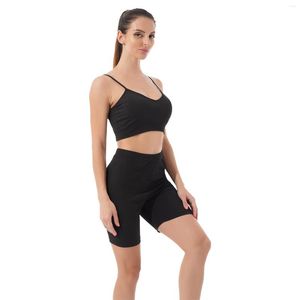 Roupas femininas femininas ioga ternos de treino roupas roupas femininas sem costura conjuntos doces tiras esportes shorts top shorts de bras