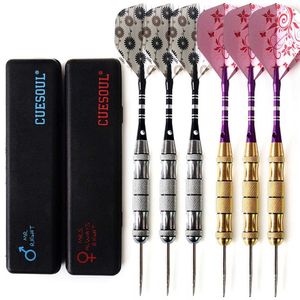 DARTS CUESOUL 6 PCS/2セット23Gプロフェッショナルスチールチップダーツカップルパッケージ無料キャリーボックス0106