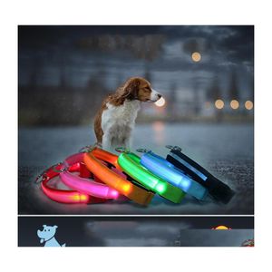 Hundhalsar Leashes XL Size LED PET COLAR Colorf Light Flashing Luminous Supplies Glow Safety Tag Xmas Sale DH0177 Drop Delivery Dhnt8