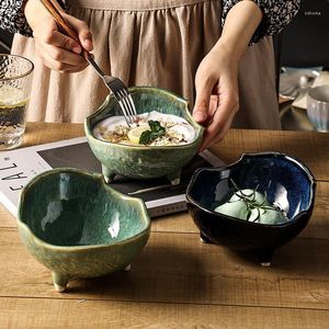 Bowls Ceramic Retro Kiln Bowl Special Shaped Table Seery Creative Fruit Salad Dessert Home Restaurant Kitchen Cinner Ytters 1 st