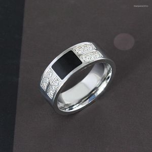 Anéis de casamento Tamanho da moda 5-12 Cocktail Zircon Ring Ring Men Silver Color Crystal Engagement Gift Valentine para Man Signet