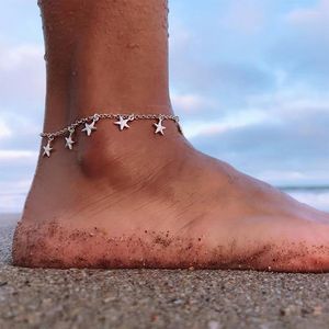 Cavigliere Colore Cavigliera Donna Moda Stella a cinque punte Gioielli da spiaggia da donna