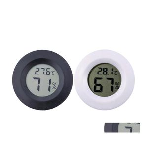 Instrumentos de temperatura Mini redondo LCD Term￴metro digital Hygr￴metro Fridge Zer Tester Medidor de umidade Detector Ferramenta de medi￧￣o DH7NJ
