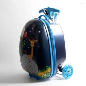 Resväskor skateboard ridning resväska barn skoter för leksaker resor spinnare bär på hjulbagage påse rullande lastbil barn