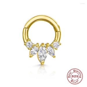Brincos de argolas Canner 925 Prata esterlina para mulheres redonda de diamante Pierqued Cartilagem Pequena jóias de ossos de orelha Pendios
