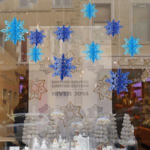 Decorazioni natalizie Anno Decorazione per feste Forniture Grandi ornamenti da appendere con fiocchi di neve tridimensionali in cartone