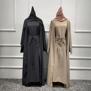 Этническая одежда Исламская женская женская женская абая 4pcs Полное покрытое макси -платья юбка для одежды хаджаб африканская индейка мусульманская мусульманская элегантная леди Джилбаб