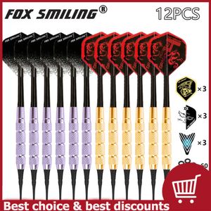 Darts 12pcs Dart 18G Electronic Miękka końcówka Bezpieczeństwo Zestaw z zestawem akcesoriów DART 0106