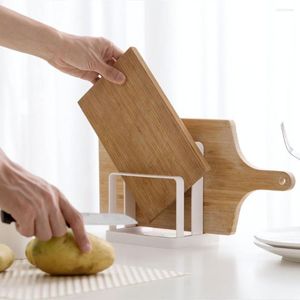 Kitchen Storage 3-Slot Chopping Board With Wooden Handle Racks Wiping Knife Pot Lid Shelf Rack Cutting Boards