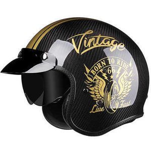 Мотоцикл HelmetFree Gift Японский стиль одобрен DOT Open Half -Face Vintage Holmets Helmets Baker Biker Motorbike Helm 0105