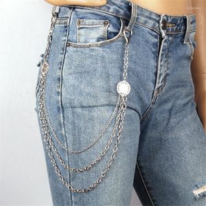 Cintos punk simples versátil cintura cadeia unissex hip hop borboleta jeans jeans acessórios de roupas de aço inoxidável