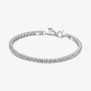 Bracciali regolabili Catena completa di zirconi da donna con scatola originale Autentico adatto a pandora s925 Bracciale con ciondoli in argento sterling Compleanno Regali di Natale Gioielli BR041