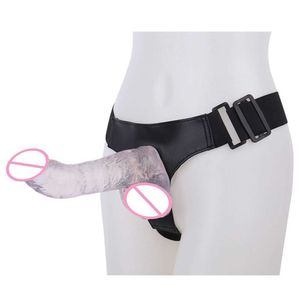 Sex Toy Dildos Le donne muschiate indossano pantaloni di pelle pene giocattoli lesbici simulati apparecchi rovesciati prodotti per adulti divertenti