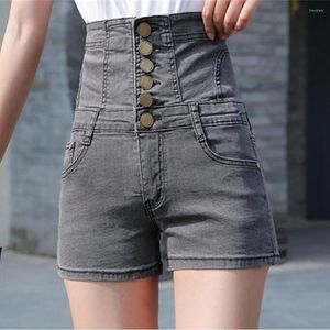 Frauen Shorts 2023 Sommer Grau Jean Für Frauen Casual Sexy Hip Lift Hohe Taille Denim Mujer Kurze Jeans Weibliche