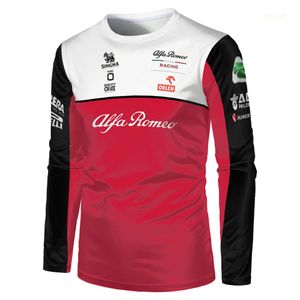 2023 F1 Team Fórmula 1 Camiseta Mens Verão Alfa Romeo Mangas Compridas e Mulheres Ao Ar Livre Esportes Extremos Entusiasta Off-Road