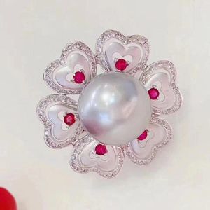 Cluster Rings M1117 Solid S925 Sterling Silver Round 11-12mm Nature Fresh Water White Pearls For Women Fine Presents